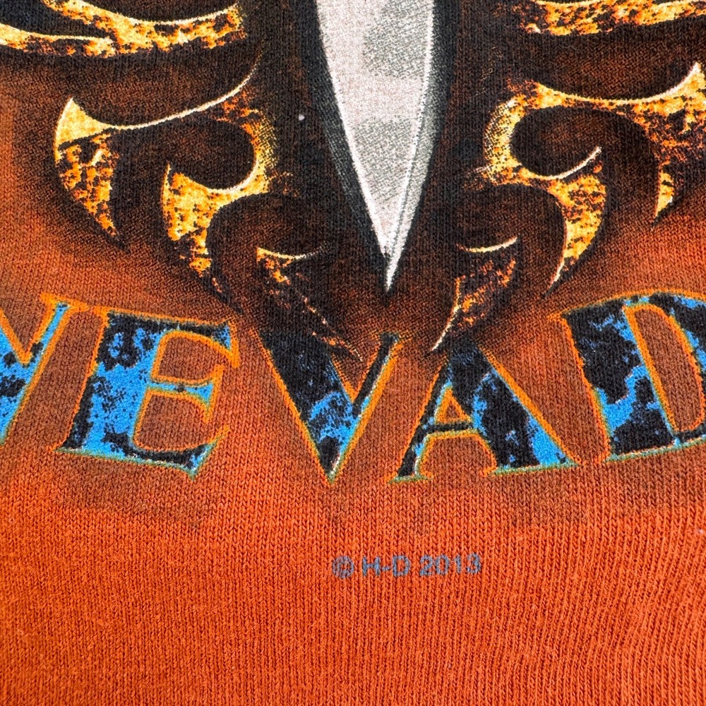 Harley Davidson y2k Las Vegas Nevada T-Shirt Mens XL Burnt Orange Graphic Dice - Picture 4 of 7